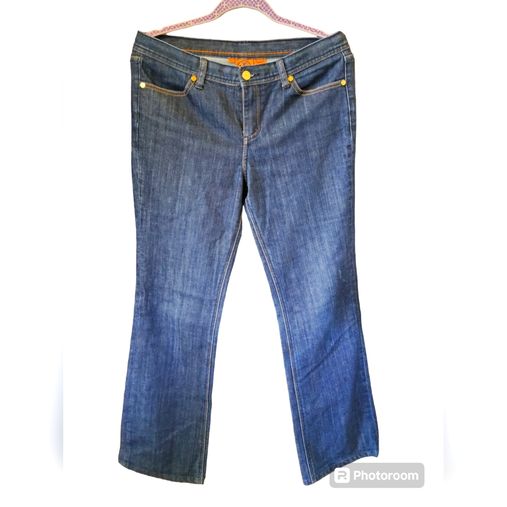 Tory Burch Womens Blue Classic Medium Wash Denim Bootcut Jeans Size 31